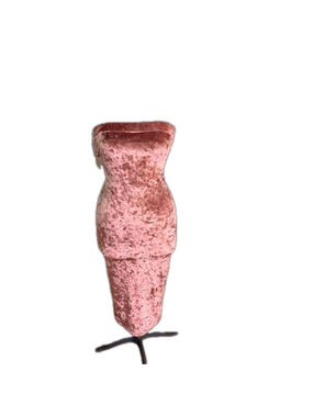 Coco & Yves strapless dress pink crushed velvet medium